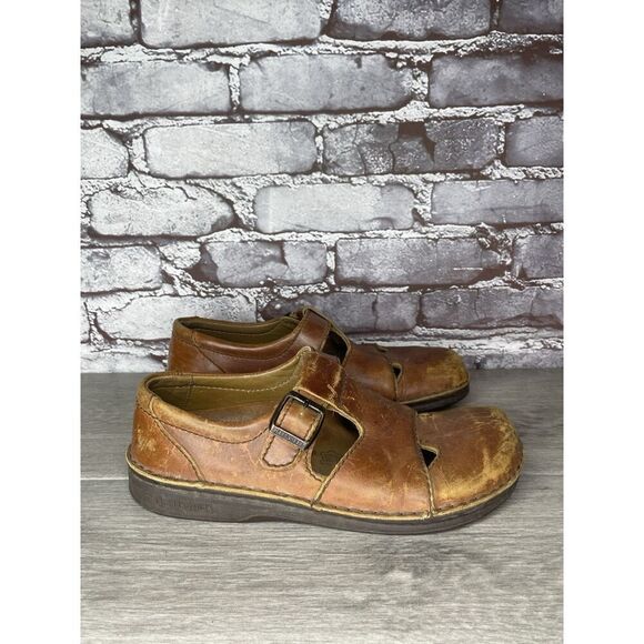Birkenstock Clog Brown Leather Buckle Strap Clogs Shoes Women Sz 38EU/7.5M US M5 - Picture 3 of 16